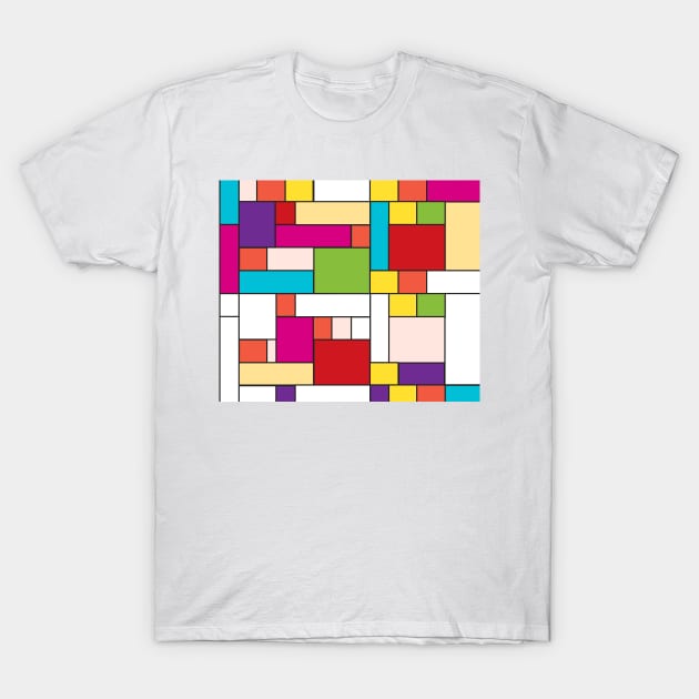 Mondrian Minimalist T-Shirt by timegraf